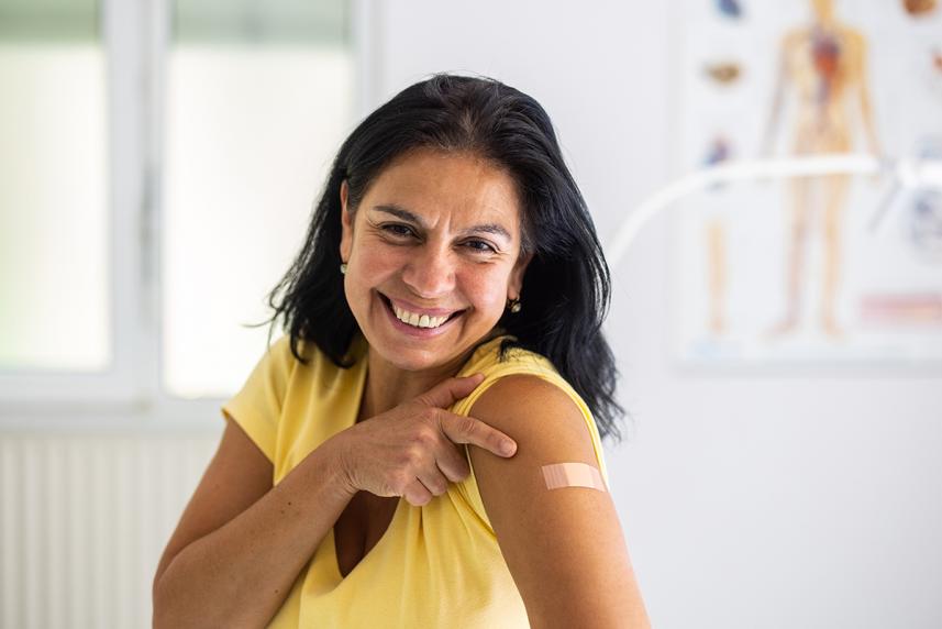 Person getting a flu vaccine