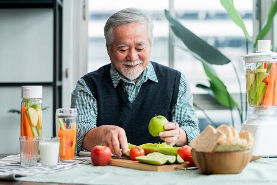 Man cutting food