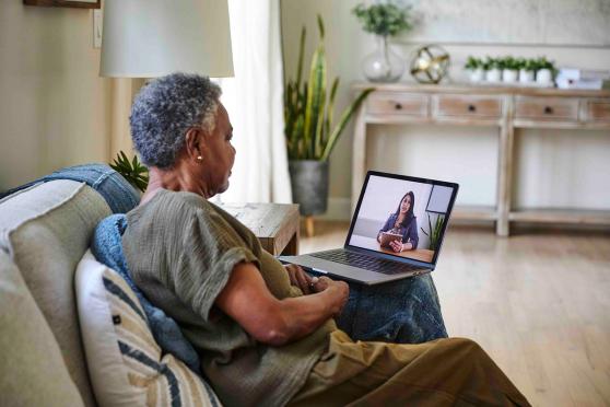 Senior woman having a telehealth appointment